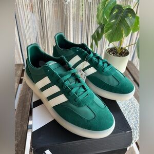 Adidas Men's Green and White Sneakers